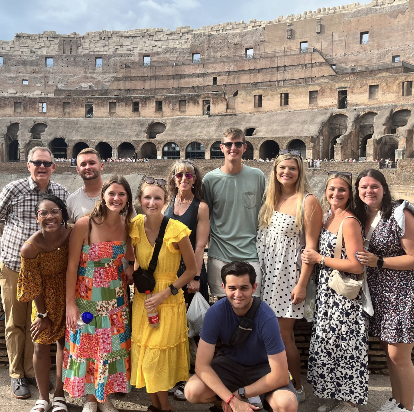 Students studying abroad in Italy.