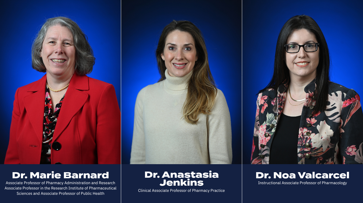Headshots of Barnard, Jenkins, and Valcarcel