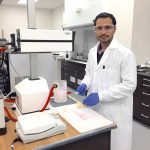 Purnendu Sharma in the lab