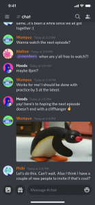 Discord chat on mobile