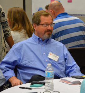 John Bentley at a faculty-wide meeting in June 2016.