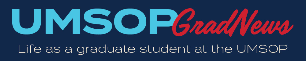 Text "UMSOP GradNews; Life as a graduate student at the UMSOP"